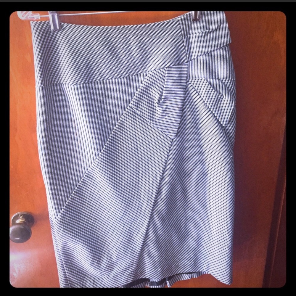 Worthington Black and White Striped Pencil Skirt